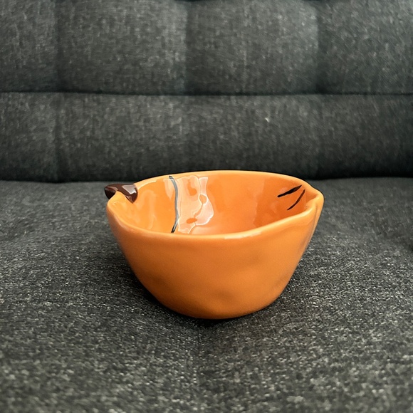 Pottery Barn Orange Pumpkin Spooky Candy Bowl - Picture 5 of 7